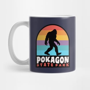 Pokagon State Park Bigfoot Sasquatch Indiana Retro Sunset Mug